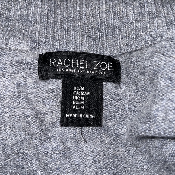Rachel Zoe 50% wool 50% nylon gray open long cardigan Sz M - Picture 6 of 6